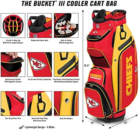 Tímové úsilie NFL the bucket III Cooler Cart Golf Bag