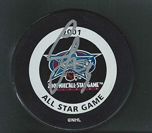 Sergej Samsonov podpísal 2001 NHL All Star Game oficiálny herný puk Boston Bruins - podpísané puky NHL
