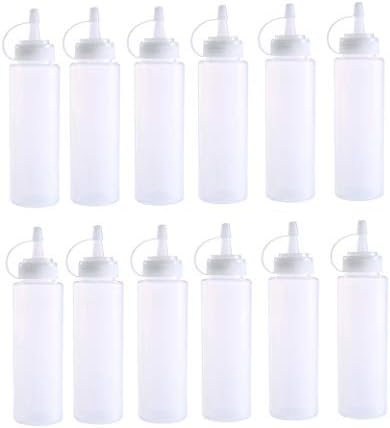 Haolong 12pack plastové stláčacie fľaše s uzávermi najlepšie dávkovače bez BPA