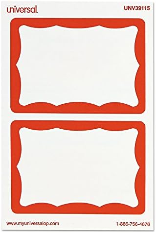 Univerzálne samolepiace menovky 39115 Border-Style, 3 1/2 x 2 1/4, Biela/Červená, 100 / Bal