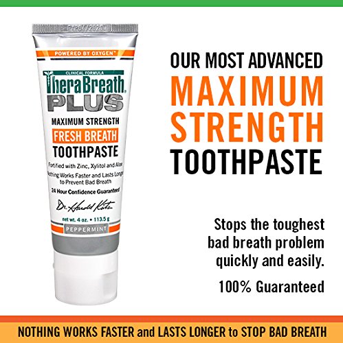 Therabreath Plus Fresh Breath maximálna sila 24-hodinová zubná pasta so zinkom, xylitolom a Aloe, 4 unce