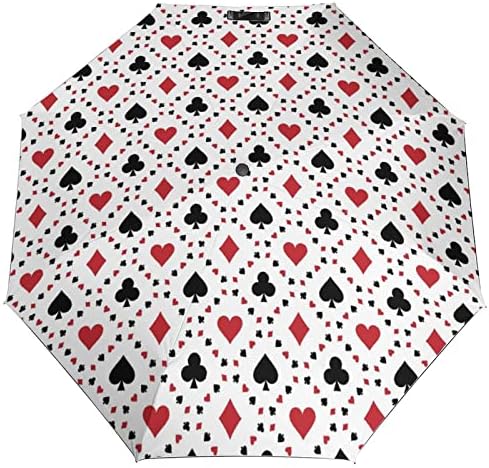 Funny Poker 3 záhyby cestovný dáždnik Anti-UV vetruvzdorné Dáždniky módny Automatický otvorený dáždnik