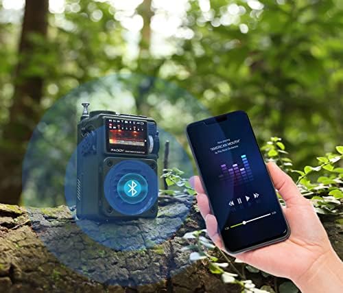Raddy Rf750 prenosné krátkovlnné rádio AM/FM/SW / WB prijímač s upozorneniami Bluetooth a NOAA + Raddy Rf30 Prenosné