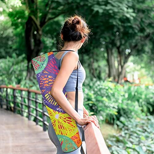 Taška na jogu RATGDN, Farebný citrónový vzor nosič na jogu na jogu s plným zipsom taška na jogu s nastaviteľným