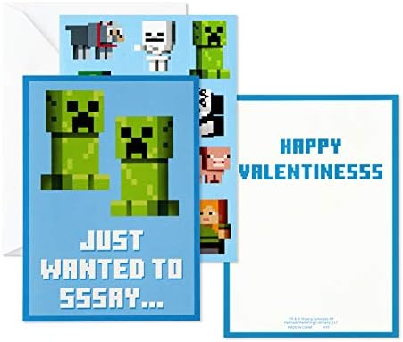 Hallmark deti Minecraft Valentines Day karty a samolepky sortiment, 5etv2005