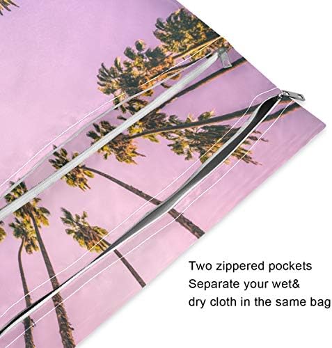 KEEPREAL palmy a Sky Wet suchá taška na látkové plienky & amp; Plavky, cestovanie & amp; Pláž - vodeodolné mokré