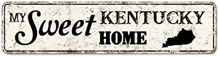 My Sweet Kentucky Home hliníkové znamenie Kentucky State Silhouette Retro nástenné dekorácie plakety Domov sladký