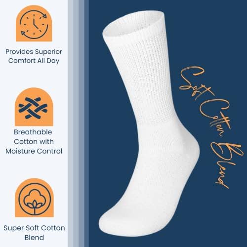 Special Essentials 12 párov bavlnených ponožiek pre mužov a ženy-nezáväzný Extra široký Top-ponožky