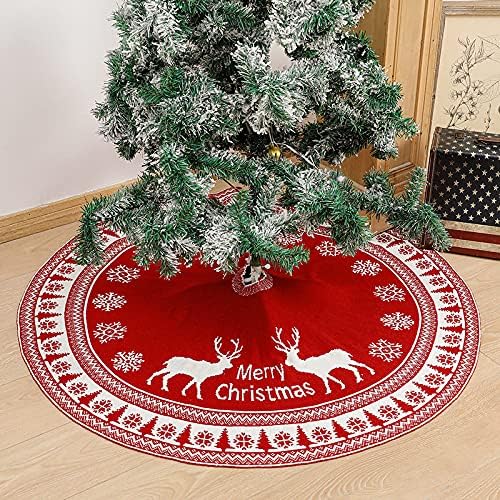 Huijie sukne na vianočný stromček-pletené losy Veselé vianočné ozdoby na vianočný stromček, novoročné darčekové rekvizity na usporiadanie párty, ako je znázornené,120 cm