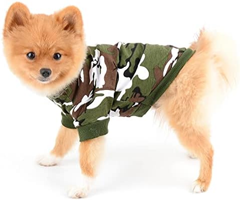 PAIDEFUL Army zelený pes mikina s kapucňou tričko s kapucňou malé oblečenie pre psov maskáčové Mäkké bavlnené