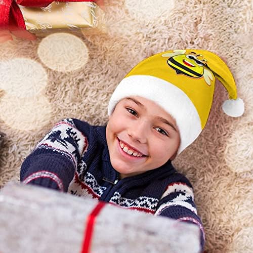 Roztomilý včelí plyšový vianočný klobúk nezbedné a pekné Santa klobúky s plyšovým okrajom a pohodlnou vložkou
