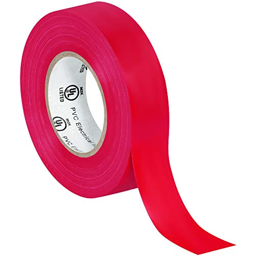 Červená elektrická páska, 3/4 palca x 20 yardov, uvedená v zozname UL, vinylová páska na opravu, spojenie a zväzok pre všetky elektrické a elektroinštalačné projekty, 200 kotúčov, podľa výberu prepravné potreby