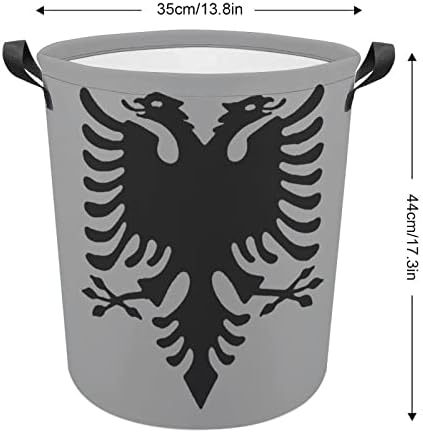 Albánska veľkosť vlajka kôš na bielizeň prekážka taška na umývanie koša skladacia taška Skladacia vysoká s rukoväťami