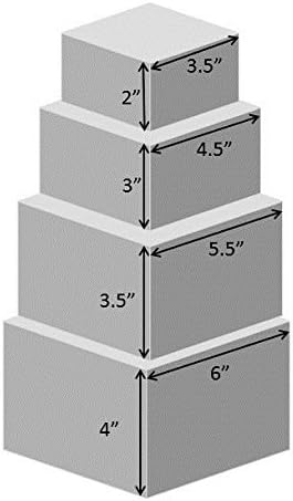 Cypress Lane Square tuhá darčeková krabička, vnorená sada 4, 3, 5x3, 5x2 až 6x6x4 palcov, malá veľkosť
