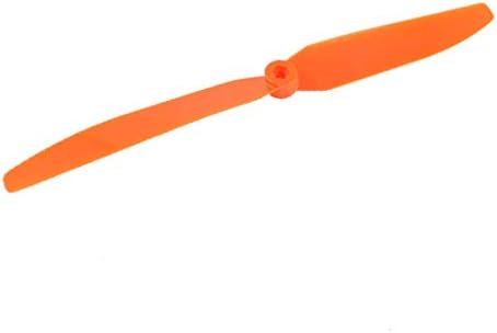 X-DREE oranžové plastové dvojité lopatky 3 mm otvor EP 9050 vrtuľa pre RC lietadlá (Propulsor de hélice doble