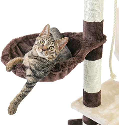 N / A viacúrovňový mačací strom pre mačky s útulnými Bidielkami stabilný mačací Preliezací rám pre mačky škrabanec