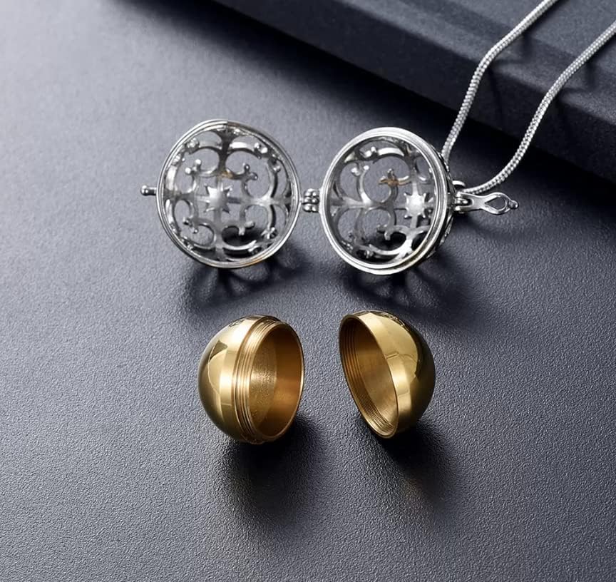 Elegantný strieborný a zlatý náhrdelník s puzdrom Secret Pill, Zlato, striebro