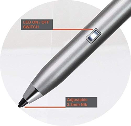 Broonel Silver Mini Fine Point Digital Active Stylus Pen kompatibilný s Dell Chromebook 14 3400 14