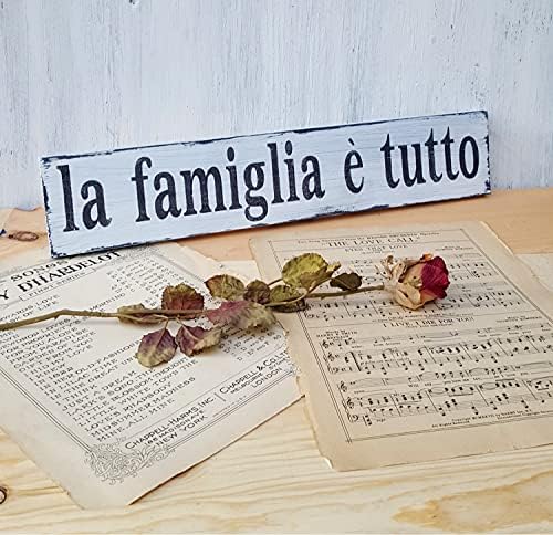 Houvssen talianska rodina podpísať rodina je všetko-La Famiglia E Tutto toskánsky dekor statok štýl podpísať