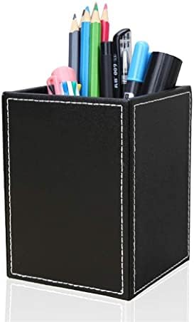 SDFGH PU kožené štvorcové pero držiak na pero pohár Desktop papiernictvo úložný Box Kancelárske potreby úložný