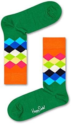 Happy Socks 4-Pack Darčeková sada Big Dot, farebné a zábavné, ponožky pre mužov a ženy, modro-oranžová-ružová-zelená-Žltá