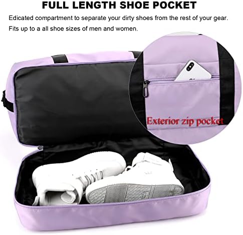 SunForMorning Gym Bag Travel Duffel Bag Weekender tašky pre ženy s mokrým vreckom a priehradkou na topánky, Čierna