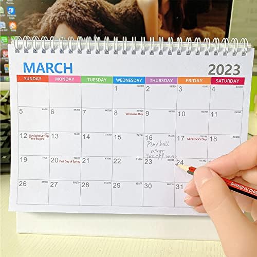 2023 malý stolový kalendár, 9 x7, 3 Farebné mesačné vzory, stojanový stolový kalendár, stojanový kalendár, stojanový