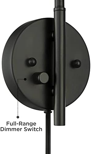 360 osvetlenie Colborne Moderné Swing Arm nástenné svietidlá sada 2 čierne Plug-In svietidlo hore dole otočný