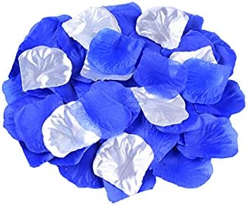 WSHA 1000Pcs Royal Blue & amp; Silver Silk Rose Petals umelý kvet stôl rozptyl uličky bežec Svadobné Svadobné