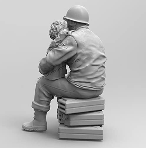 Risjc 1/16 WWII vojak a dcéra živice Vojak model kit Die-Casting charakter kit / / N2772