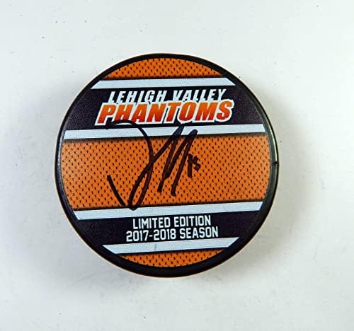 Danick Martel # 15 podpísané 2017-18 LeHigh Valley Phantoms Hockey Puck Auto 279-podpísané puky NHL
