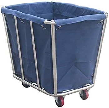 Pohyblivé vozíky PHULJHADI, servírovací vozík pre domácnosť pohyblivý vozík na triedenie bielizne v hotelovej izbe na kolieskach, domáci vozík z nehrdzavejúcej ocele s taškami / modrý/91 * 65 * 80Cm