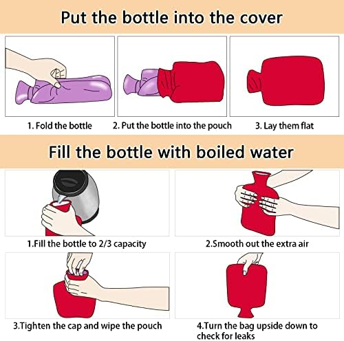 Fľaša na teplú vodu s krytom, 2l trvanlivé vrecko na teplú vodu na ohrievač rúk, úľavu od bolesti ramien a krku,