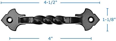 LIZAVO TP-96BLK 4-1 / 2 rustikálne čierna skrinka Hardware Twist rukoväť Pull - 96mm otvor centier