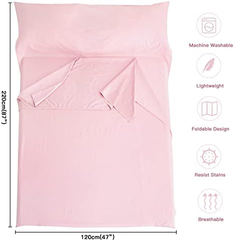 LUCKIN STAR 2ks Ružová Ružová Cestovná plachta na spanie pre dospelých, samoopaľovací chránič plachty, ľahká