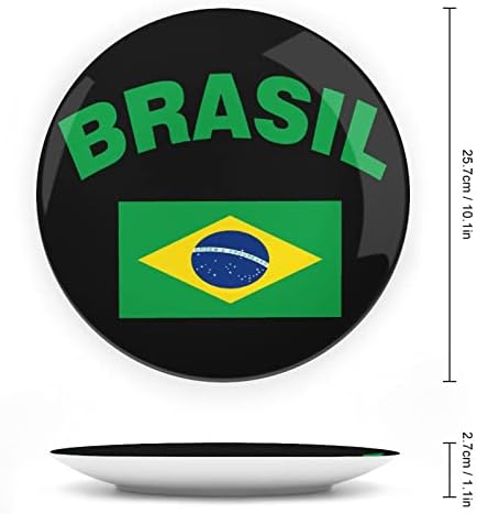 Vlajka Brazílie Závesná keramická dekoratívna doska s výstavným stojanom prispôsobené výročie Svadobné darčeky