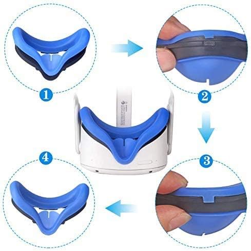 VR Face Silicone Interfacial Cover Face Cushion pre Oculus Quest 2， VR Headset odolný voči potu, odolný proti