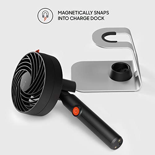 Sharper Image GO 4c Nabíjateľný ručný osobný ventilátor s nabíjacím dokom