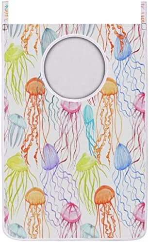 Farebné línie medúzy závesné vrecko na bielizeň-veľký kôš na bielizeň organizácia a skladovanie práčovne s háčikmi