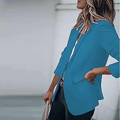 Lounge Fit útulná bunda pre ženy Pocket Oversized Birthday Blazer Jednofarebné zimné Polyester Collarless