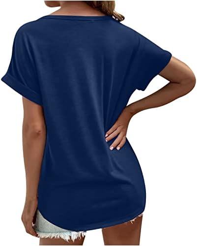Roztomilé košele pre ženy s krátkym rukávom so zárezom v krku 2023 letné tuniky topy Retro Garphic Tee dievčatá