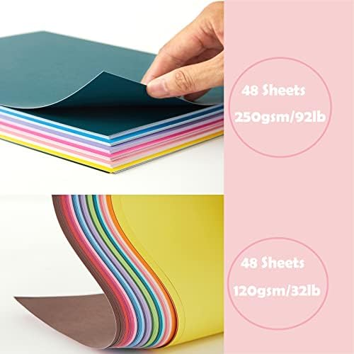 Livholic 96 listov spektrum farebný papier rôzne farby 120-250gsm Corlorful kartónový papier pre DIY remeslá