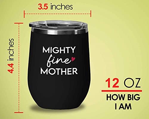 Mama Black Edition Víno pohárik 12oz-mocný jemné matka-Deň matiek od Dcéra Syn Mama Mama krásna mama otec Manželka