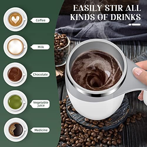 Elektrický miešací pohár, nerezový Samomiešací hrnček na kávu Automatický magnetický miešací hrnček na kávu,