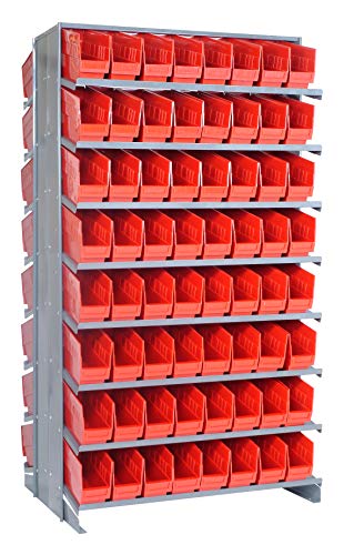 Quantum Storage Systems-QPRD-201RD - oceľový Pick Rack s 128 zásobníkmi, 36w x 24D x 60H, nosnosť: 800 lb, sivá