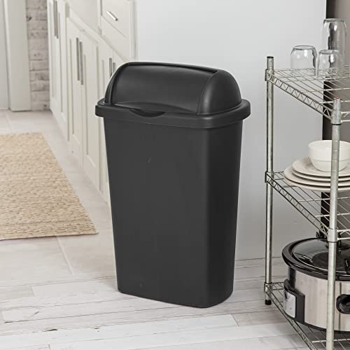 Gsgc 13 galónový odpadkový kôš, Plastový Kuchynský odpadkový kôš, balenie 4 ks, čierny