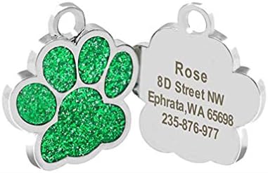 PRETYZOOM etikety 6ks pet ID tagy kovové Glitter Paw Dog Tags Personalizované obojok Tag pre psa mačka šteňa