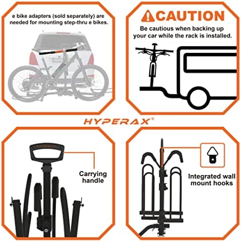 Hyperax Blast 2-záves namontovaný e nosič bicyklov pre 2 palce/1,25-palcový Záves - hodí sa až na 2 x 55 libier