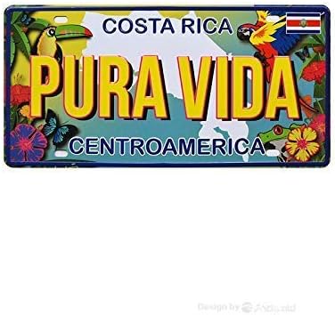 Hchana Vintage Costa Rica Pura Vida auto poznávacia značka kovové nápisy Plechová plaketa nástenný plagát pre