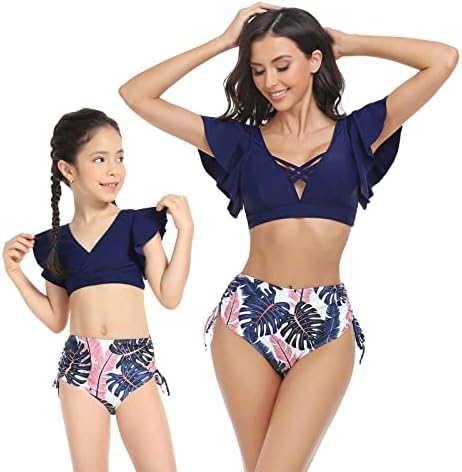 Mama a ja Plavky zodpovedajúce Plavky pre rodinné deti plavky dievčatá plavky volániky Havajské Bikiny
